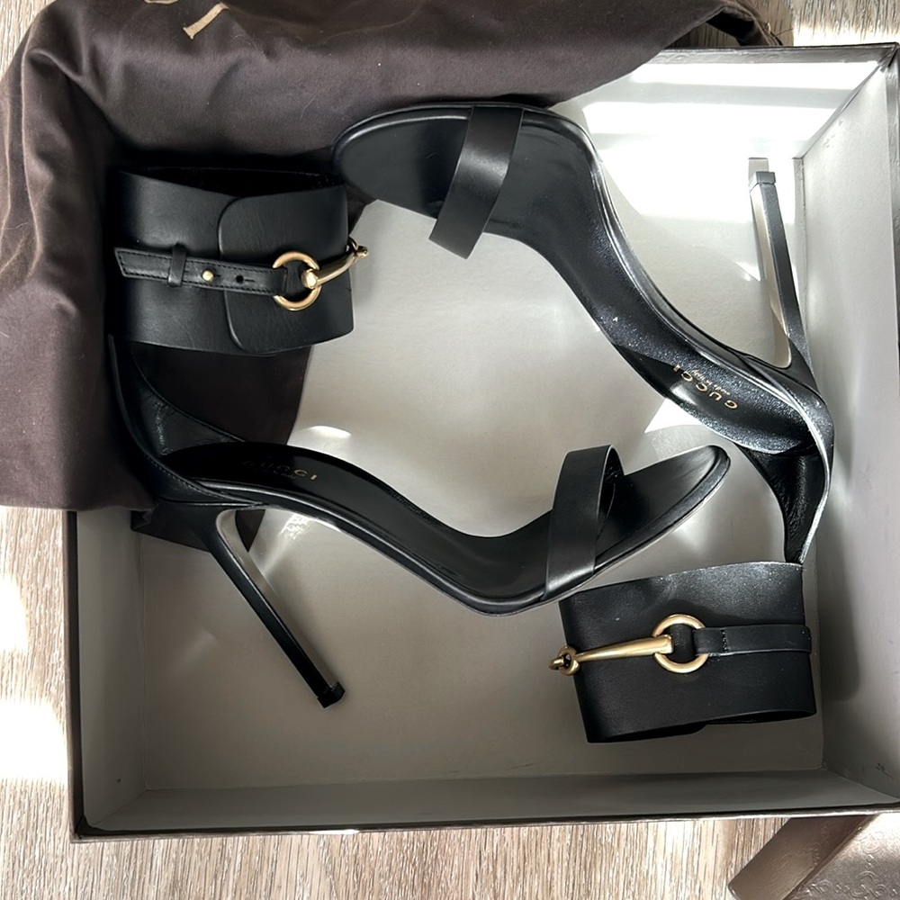 Gucci leather high-heel strapped beauties